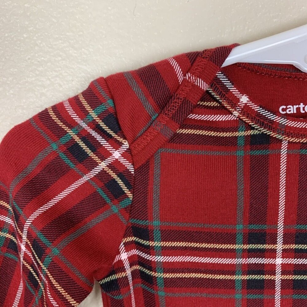 Carter’s Long Sleeve Bodysuit Red Plaid Tartan Holiday Christmas Baby 12 Months - Picture 5 of 10